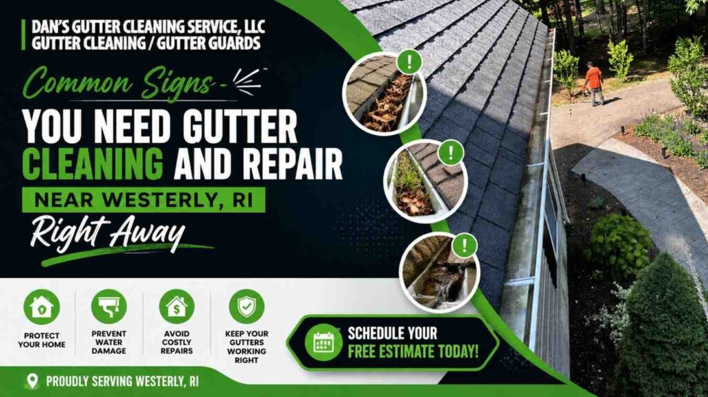 Common Signs You Need Gutter Cleaning and Repair Near Westerly, RI Right Away