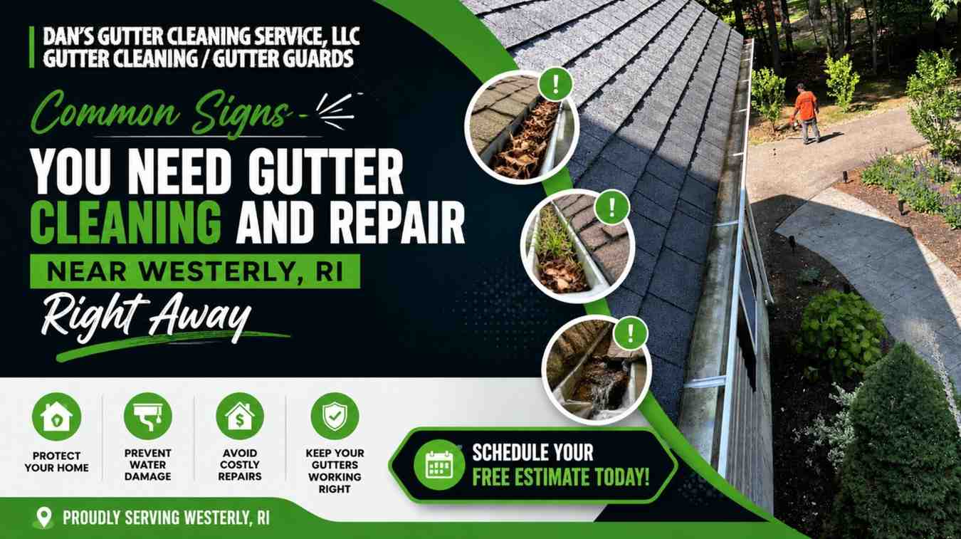 Common Signs You Need Gutter Cleaning and Repair Near Westerly, RI Right Away